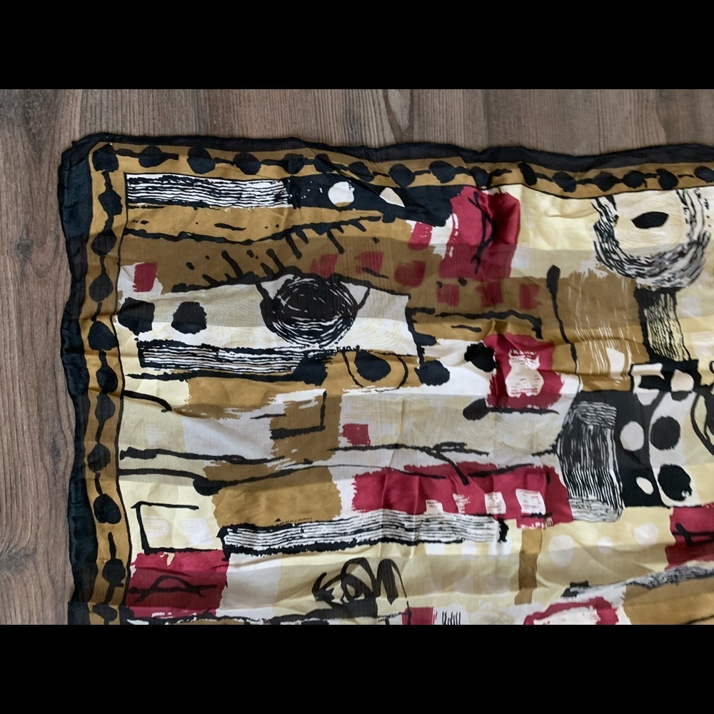 Abstract Patterned Silk Scarf - image 4